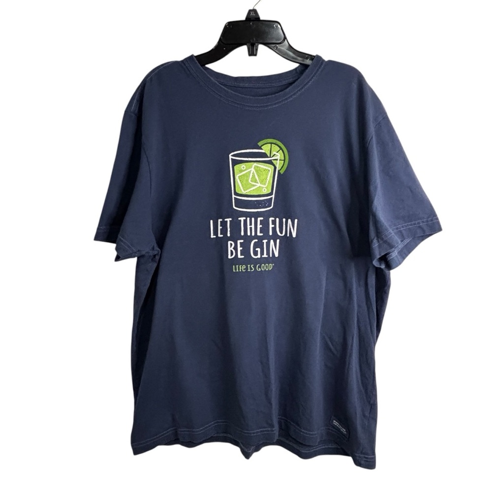 Life Is Good Crusher Tee Men L Let The Fun Begin Navy Blue Casual Graphic - Picture 12 of 12